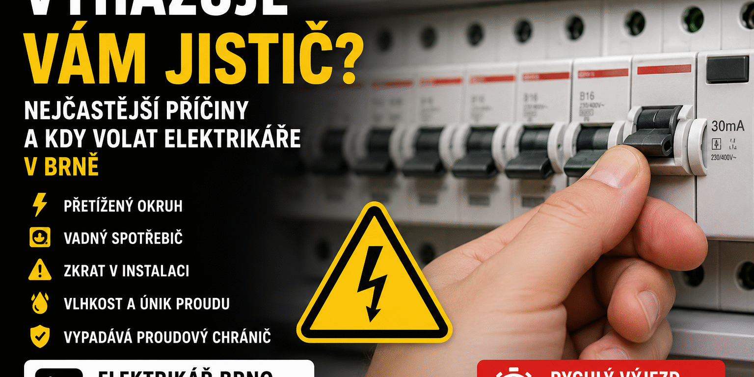 Vyhazuje vám jistič – nonstop elektrikář Brno